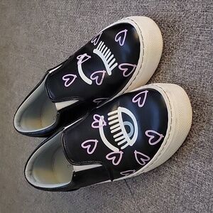 Chiara Ferragni Italian Leather Slip-ons